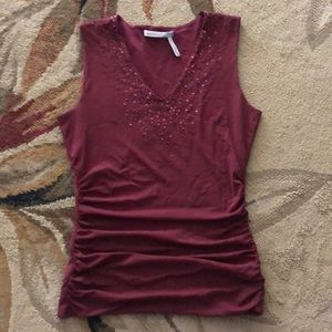 Burgundy sequins top